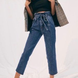 Abercrombie & Fitch “Mom Jeans” Paperbag Style Waist Tie Denim | 2